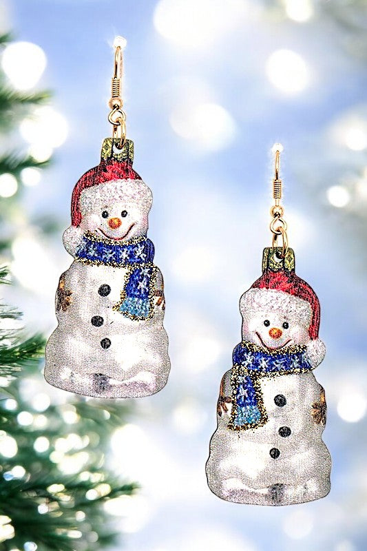 SNOWMAN ORNAMENT DANGLE EARRING