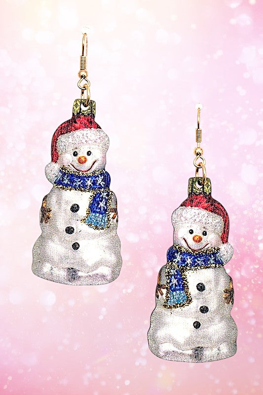 SNOWMAN ORNAMENT DANGLE EARRING