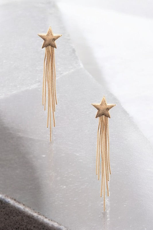 STAR FRINGE DROP EARRING