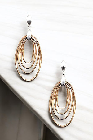 CUT OUT MULTI OVAL DANGLE EARRING