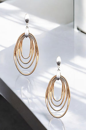 CUT OUT MULTI OVAL DANGLE EARRING