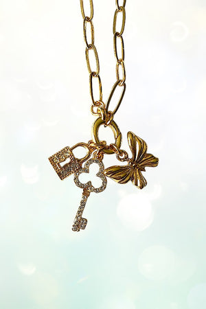 MULTI CHARM DANGLE CHAIN NECKLACE