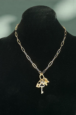 MULTI CHARM DANGLE CHAIN NECKLACE