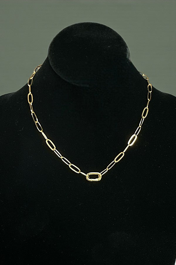 PAPER CLIP CHAIN CLASP NECKLACE