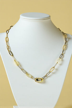 PAPER CLIP CHAIN CLASP NECKLACE