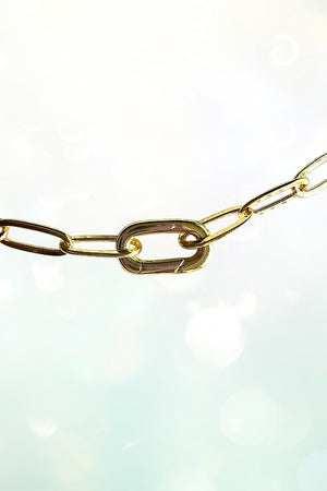 PAPER CLIP CHAIN CLASP NECKLACE