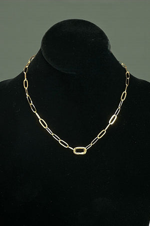 PAPER CLIP CHAIN CLASP NECKLACE