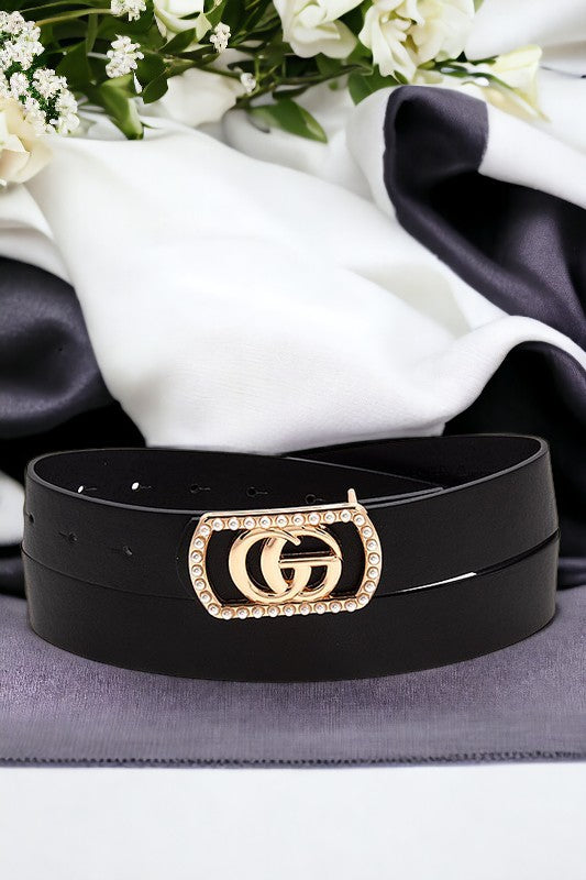 Pearl Framed Buckle Fashion Belt