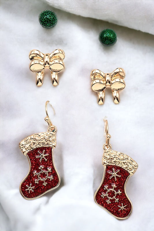 Mix Christmas Post Dangle Earring