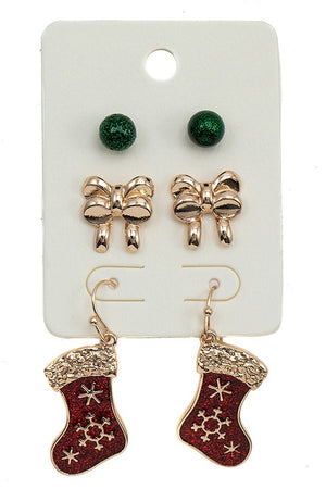 Mix Christmas Post Dangle Earring