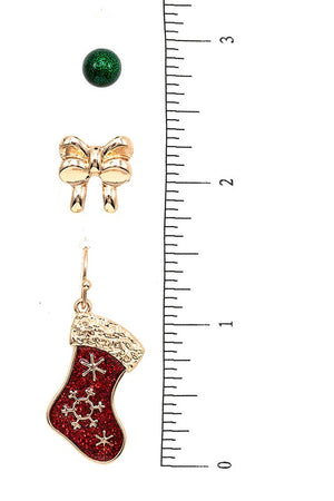 Mix Christmas Post Dangle Earring