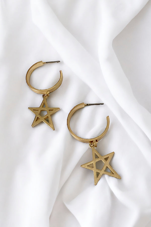 Star Link Semi Hoop Earring