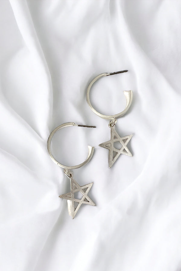 Star Link Semi Hoop Earring