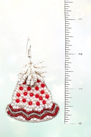 BEADED CHRISTMAS BELL EARRING
