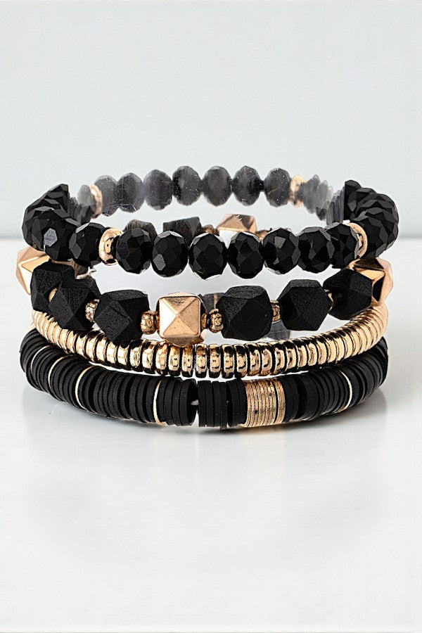 CUBIC MIX BEAD BRACELET SET