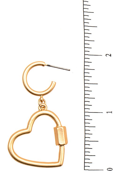 Heart Semi Hoop Link Earring