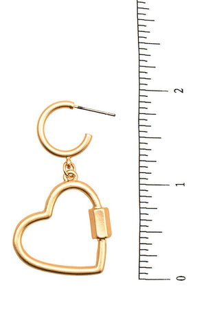 Heart Semi Hoop Link Earring