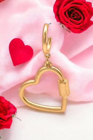 Heart Semi Hoop Link Earring