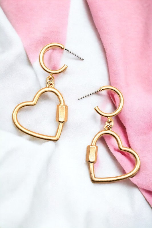 Heart Semi Hoop Link Earring