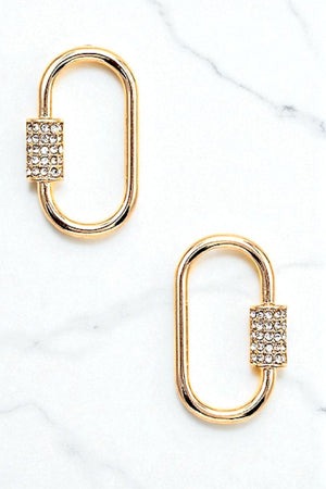RHINESTONE PAVE ACCENT POST EARRING
