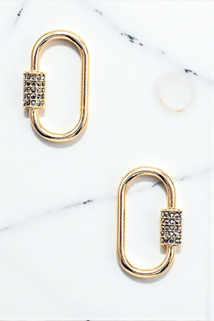 RHINESTONE PAVE ACCENT POST EARRING
