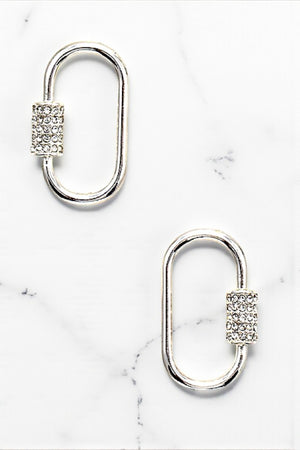 RHINESTONE PAVE ACCENT POST EARRING