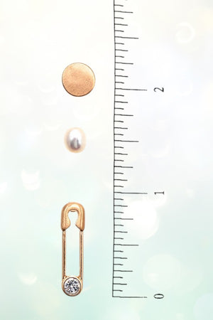 SAFETY PIN ROUND POST EARRING SET
