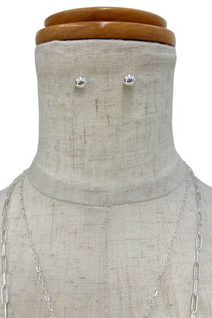 Long Layered Hexagon Pendant Necklace Set