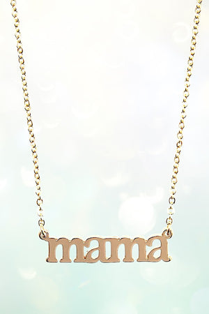 MAMA PENDANT NECKLACE AND BALL POST EARRING SET
