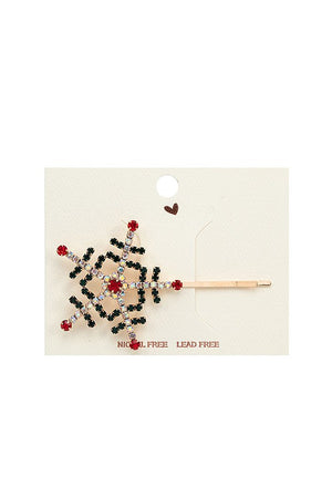 Snowflake Rhinestone Pave Hair Pin