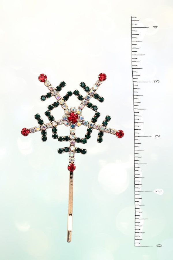 SNOWFLAKE RHINESTONE PAVE HAIR PIN
