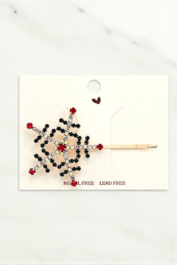 SNOWFLAKE RHINESTONE PAVE HAIR PIN