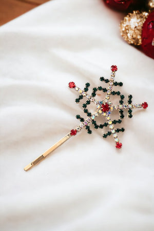 Snowflake Rhinestone Pave Hair Pin