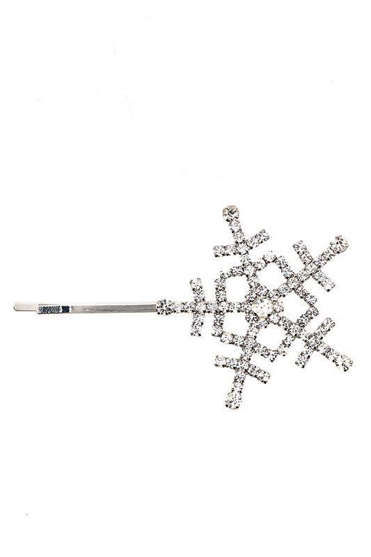 Snowflake Rhinestone Pave Hair Pin