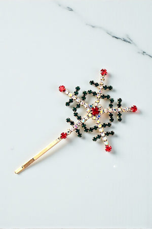 SNOWFLAKE RHINESTONE PAVE HAIR PIN