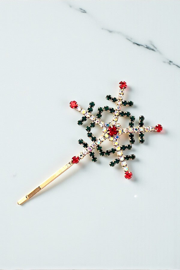 SNOWFLAKE RHINESTONE PAVE HAIR PIN