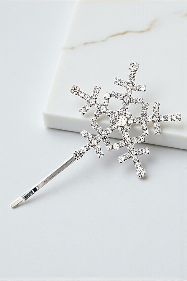 SNOWFLAKE RHINESTONE PAVE HAIR PIN