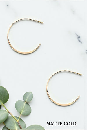 WIRE SEMI HOOP EARRING