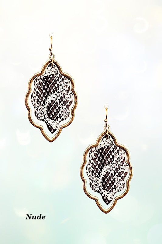 ANIMAL PRINT MOROCCAN CUT OUT EARRING