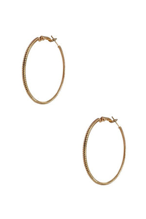 Textured Med Hoop Earring