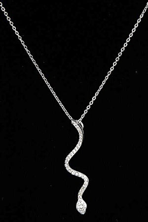 SWIRL CZ STONE PAVE PENDANT NECKLACE
