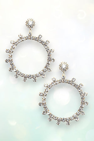 CRYSTAL GEM PAVE HOOP DROP EARRING