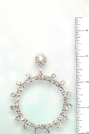 CRYSTAL GEM PAVE HOOP DROP EARRING
