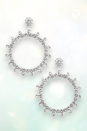CRYSTAL GEM PAVE HOOP DROP EARRING