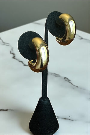 SHINY TUBE SEMI HOOP EARRING