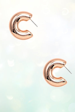 SHINY TUBE SEMI HOOP EARRING