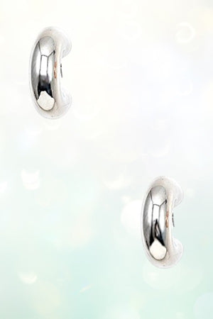 SHINY TUBE SEMI HOOP EARRING