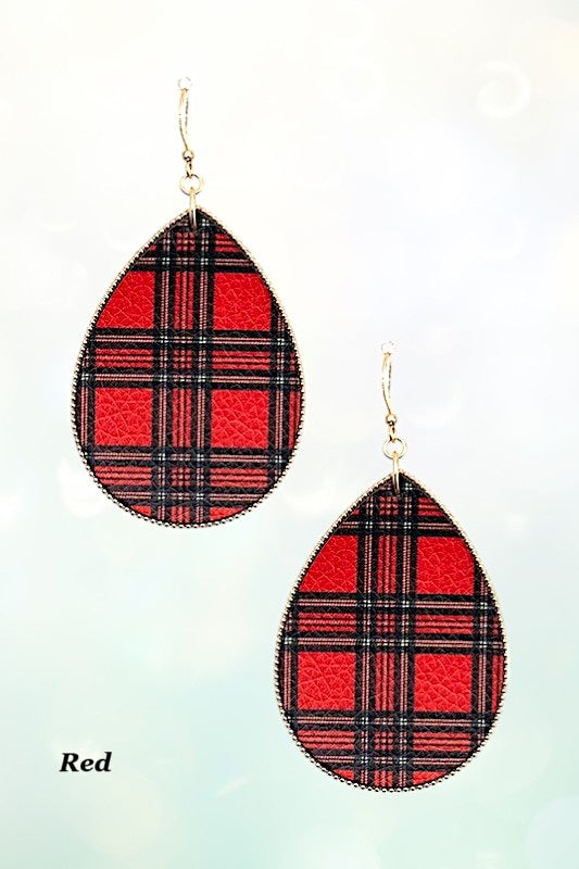 CHRISTMAS PATTERN TEARDROP EARRING