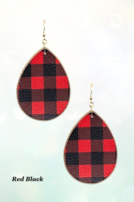 CHRISTMAS PATTERN TEARDROP EARRING