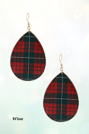 CHRISTMAS PATTERN TEARDROP EARRING